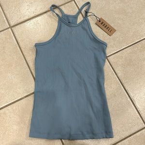 NOBULL light blue high neck ribbed tank NWT